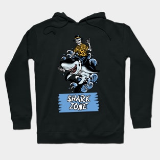 Skeleton riding a-shark Hoodie